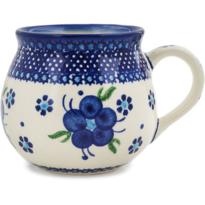 Polish Pottery Bubble Mug 8 oz Bleu-belle Fleur