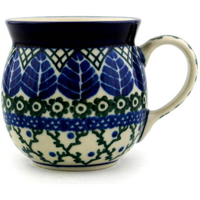 Polish Pottery Bubble Mug 8 oz Blue Alpine