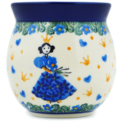 Polish Pottery Bubble Mug 8 oz Blue Castle Princess