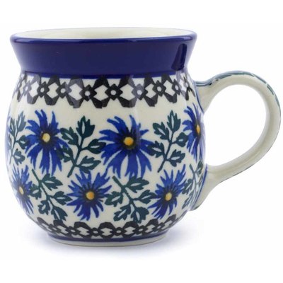 Polish Pottery Bubble Mug 8 oz Blue Chicory