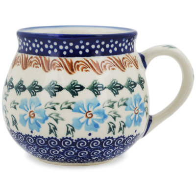 Polish Pottery Bubble Mug 8 oz Blue Cornflower