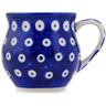 Polish Pottery Bubble Mug 8 oz Blue Eyed Peacock