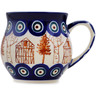 Polish Pottery Bubble Mug 8 oz Blue Eyes Village