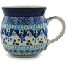 Polish Pottery Bubble Mug 8 oz Blue Ice