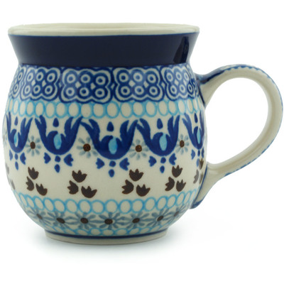 Polish Pottery Bubble Mug 8 oz Blue Ice