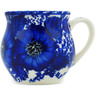 Polish Pottery Bubble Mug 8 oz Blue Poppy Dream UNIKAT