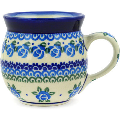 Polish Pottery Bubble Mug 8 oz Bluebuds