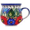 Polish Pottery Bubble Mug 8 oz Butterfly Paradise UNIKAT