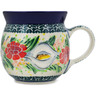 Polish Pottery Bubble Mug 8 oz Canna Lily Elegance UNIKAT