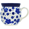 Polish Pottery Bubble Mug 8 oz Cobalt Meadow