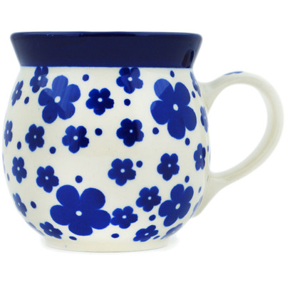 Polish Pottery Bubble Mug 8 oz Cobalt Meadow