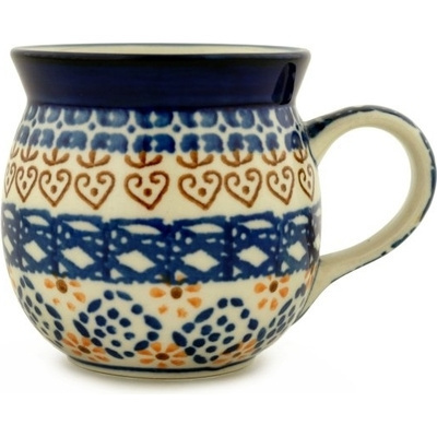 Polish Pottery Bubble Mug 8 oz Daisy Basket