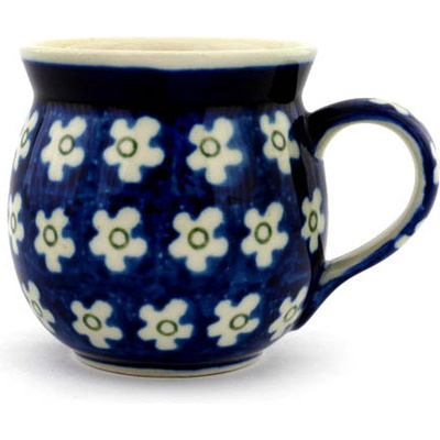 Polish Pottery Bubble Mug 8 oz Daisy Patch