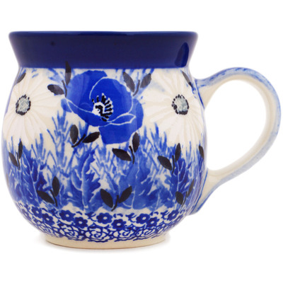 Polish Pottery Bubble Mug 8 oz Dancing In The Rain UNIKAT