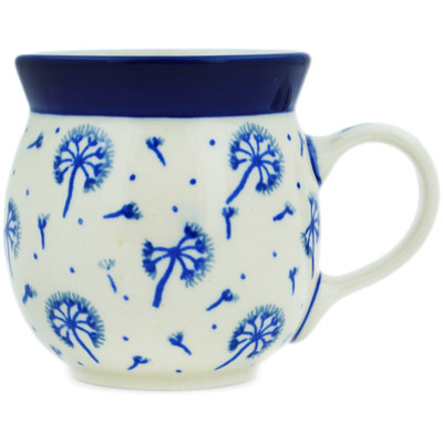 Polish Pottery Bubble Mug 8 oz Dandelions, Kites, Wind