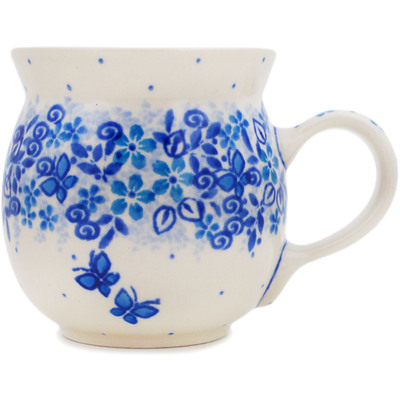 Polish Pottery Bubble Mug 8 oz Delicate Blue UNIKAT