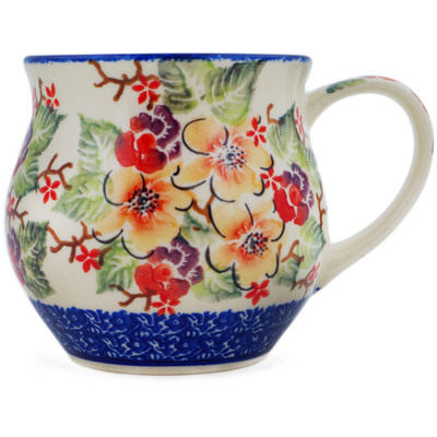 Polish Pottery Bubble Mug 8 oz Dogwood Dreams UNIKAT