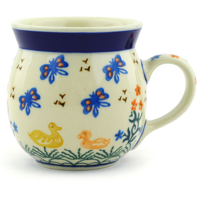 Polish Pottery Bubble Mug 8 oz Duck Duck Goose