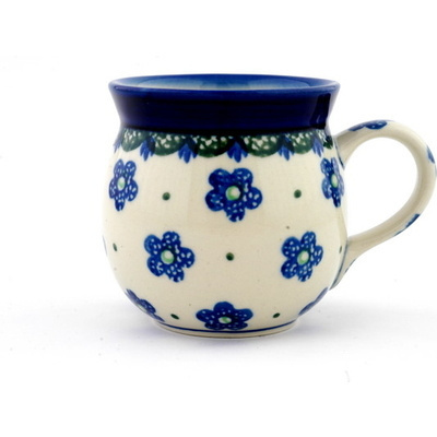 Polish Pottery Bubble Mug 8 oz Falling Daisies