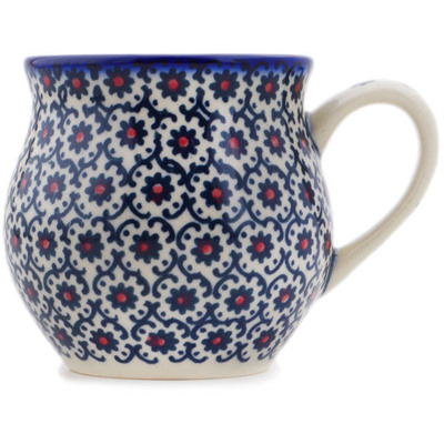 Polish Pottery Bubble Mug 8 oz Field Of Black Daisies