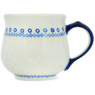 Polish Pottery Bubble Mug 8 oz Floral Frost UNIKAT