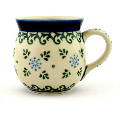 Polish Pottery Bubble Mug 8 oz Floral Snowflake