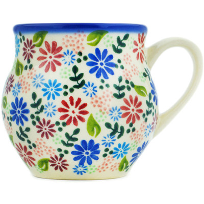 Polish Pottery Bubble Mug 8 oz Gerbera Garden