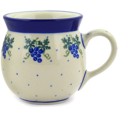 Polish Pottery Bubble Mug 8 oz Grape Vines