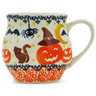 Polish Pottery Bubble Mug 8 oz Halloween Spooky Pumpkin