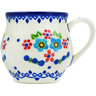 Polish Pottery Bubble Mug 8 oz Hearts And Flowers