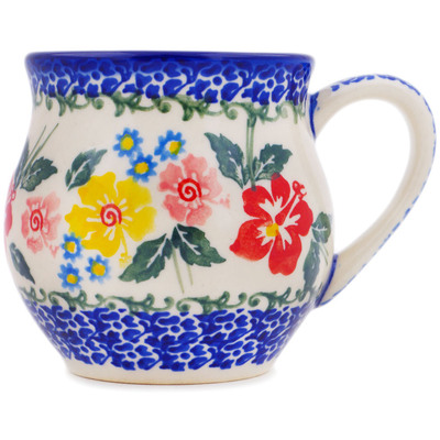 Polish Pottery Bubble Mug 8 oz Hibiscus Haven