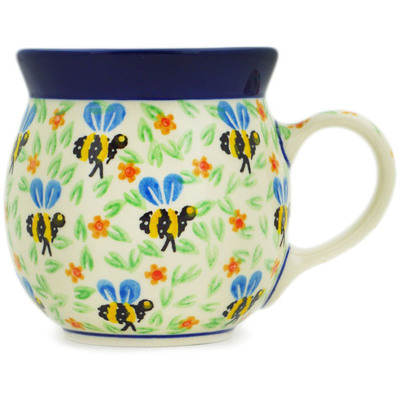 Polish Pottery Bubble Mug 8 oz Honey Bee