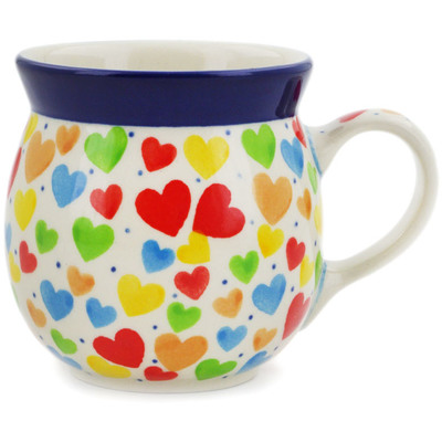 Polish Pottery Bubble Mug 8 oz In Love With Love UNIKAT