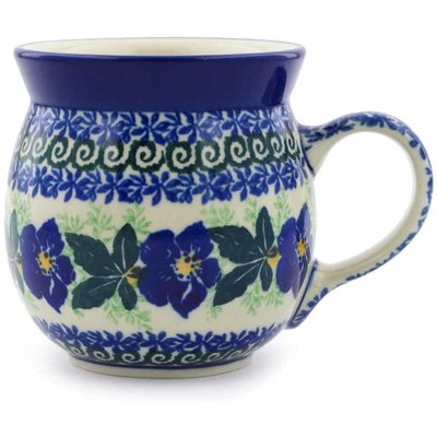 Polish Pottery Bubble Mug 8 oz Infinity Flower
