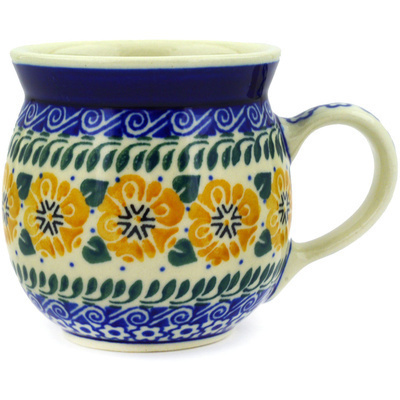 Polish Pottery Bubble Mug 8 oz Marigold Morning