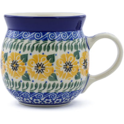 Polish Pottery Bubble Mug 8 oz Marigold Morning