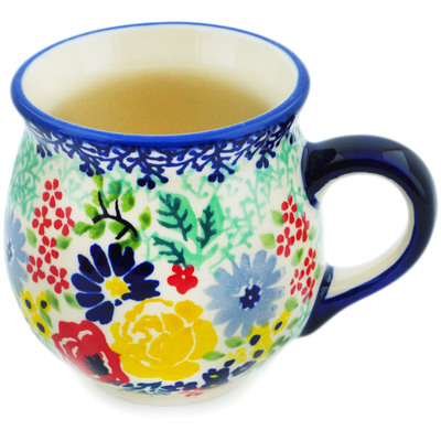 Polish Pottery Bubble Mug 8 oz Midsommar Crown UNIKAT