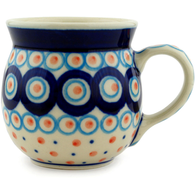 Polish Pottery Bubble Mug 8 oz Modern Peacock