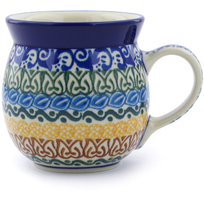 Polish Pottery Bubble Mug 8 oz Obsessive Leaves