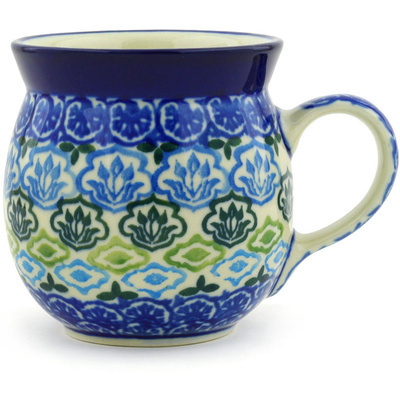 Polish Pottery Bubble Mug 8 oz Ocean Tulips