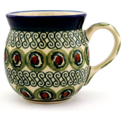 Polish Pottery Bubble Mug 8 oz Olive You