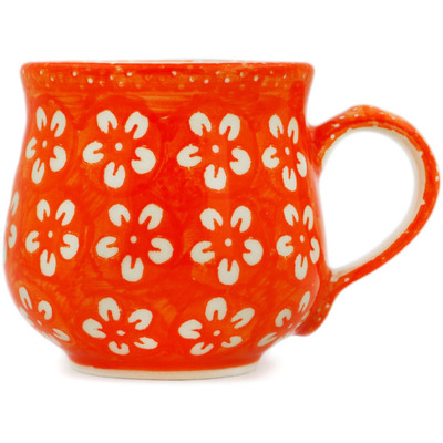 Polish Pottery Bubble Mug 8 oz Orange Sherbert UNIKAT