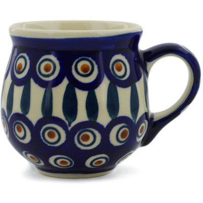 Polish Pottery Bubble Mug 8 oz Peacock