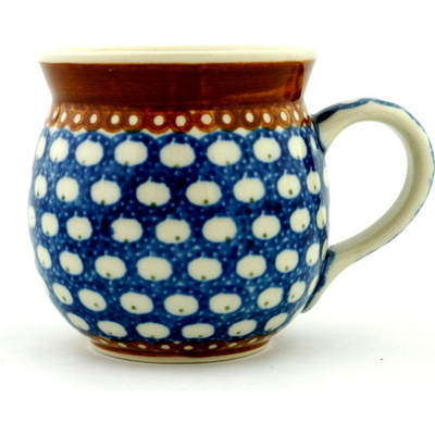 Polish Pottery Bubble Mug 8 oz Peacock Rain