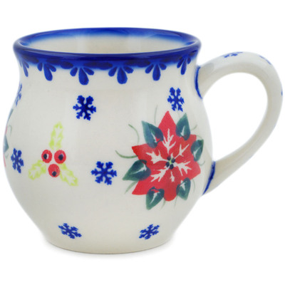 Polish Pottery Bubble Mug 8 oz Poinsettia Charm