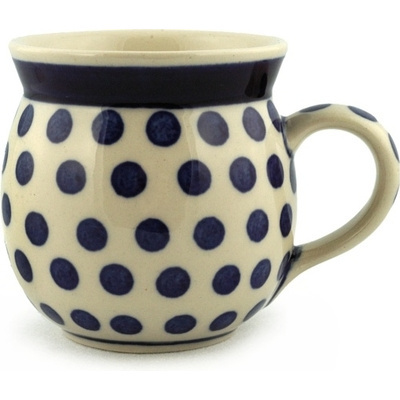 Polish Pottery Bubble Mug 8 oz Polka Dot Delight