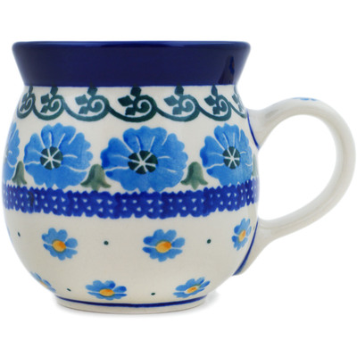 Polish Pottery Bubble Mug 8 oz Poppy Circle