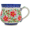 Polish Pottery Bubble Mug 8 oz Precious Pentas UNIKAT