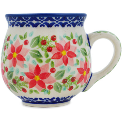 Polish Pottery Bubble Mug 8 oz Precious Pentas UNIKAT