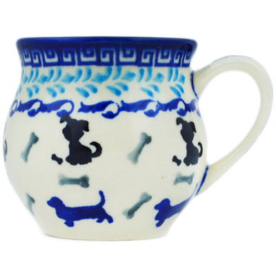 Polish Pottery Bubble Mug 8 oz Puppy Pleasure
